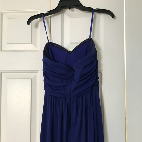 Navy Blue Strapless Prom Dress - Picture 5 of 6